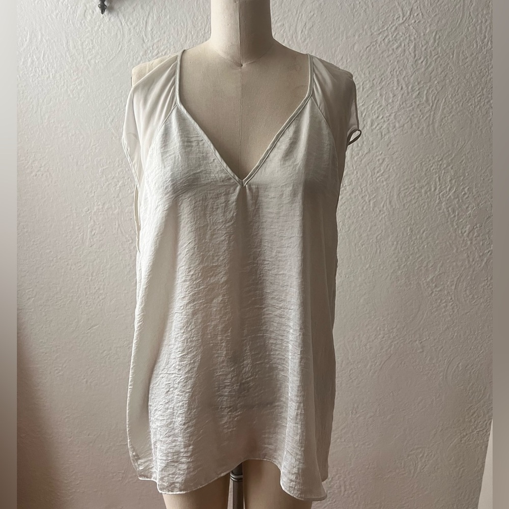 Helmut Lang Cut Out Hammered Satin Tank Excellent Condition
